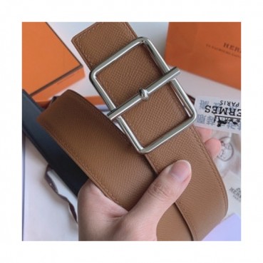 Hermes 2021 Men's Leather Belt,3.8cm,HERBT0144 - 에르메스 2021 남성용 레더 벨트,3.8cm,브라운