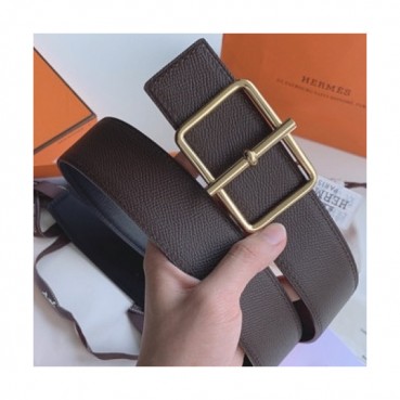 Hermes 2021 Men's Leather Belt,3.8cm,HERBT0143 - 에르메스 2021 남성용 레더 벨트,3.8cm,브라운