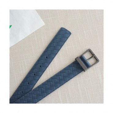 Bottega Veneta 2021 Men's Leather Belt,3.5cm,BOTBT0048 - 보테가베네타 2021 남성용 레더 벨트,3.5cm,블루