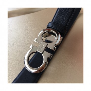 Salvatore Ferragamo 2021 Men's Leather Belt,3.5cm,FERBT0081 - 페라가모 2021 남성용 레더 벨트,3.5cm,블랙