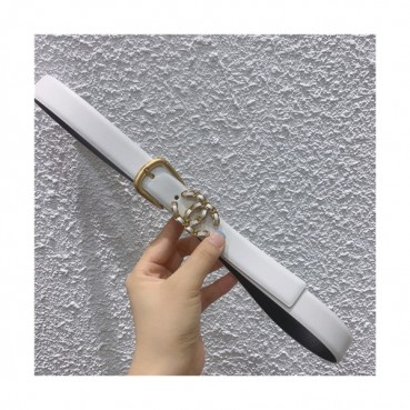 Chanel 2021 Women's Leather Belt,2.5cm,CHABT0166 - 샤넬 2021 여성용 레더 벨트,2.5cm,화이트