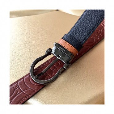 Salvatore Ferragamo 2021 Men's Leather Belt,3.5cm,FERBT0080 - 페라가모 2021 남성용 레더 벨트,3.5cm,블랙