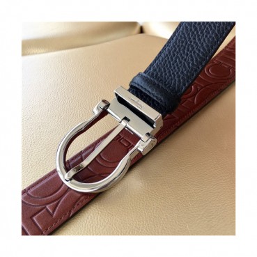 Salvatore Ferragamo 2021 Men's Leather Belt,3.5cm,FERBT0078 - 페라가모 2021 남성용 레더 벨트,3.5cm,블랙
