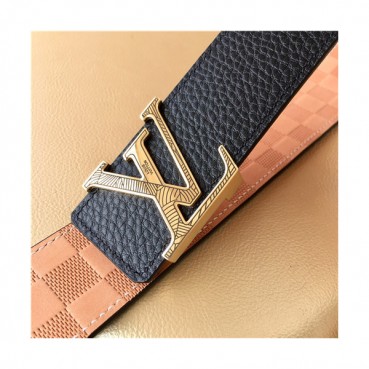 Louis Vuitton 2021 Men's Leather Belt,4.0cm,LOUBT0198 - 루이비통 2021 남성용 레더 벨트,4.0cm,블랙
