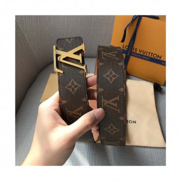 Louis Vuitton 2021 Men's Leather Belt,4.0cm,LOUBT0190 - 루이비통 2021 남성용 레더 벨트,4.0cm,브라운