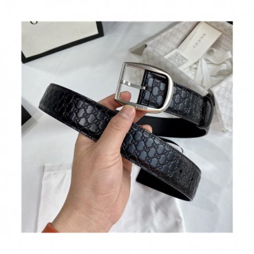 Gucci 2021 Men's Leather Belt,4.0cm,GUBT0192 - 구찌 2021 남성용 레더 벨트,4.0cm,블랙