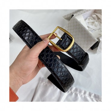 Gucci 2021 Men's Leather Belt,4.0cm,GUBT0191 - 구찌 2021 남성용 레더 벨트,4.0cm,블랙