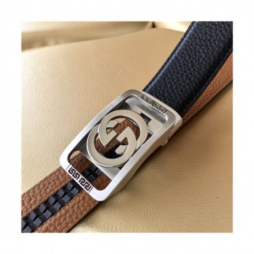 Gucci 2021 Men's Leather Belt,3.5cm,GUBT0187 - 구찌 2021 남성용 레더 벨트,3.5cm,블랙