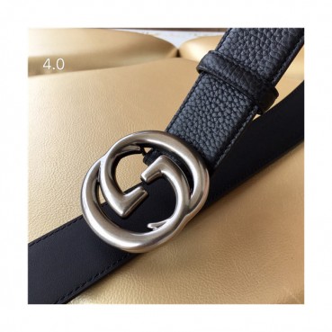 Gucci 2021 Men's Leather Belt,4.0cm,GUBT0180 - 구찌 2021 남성용 레더 벨트,4.0cm,블랙