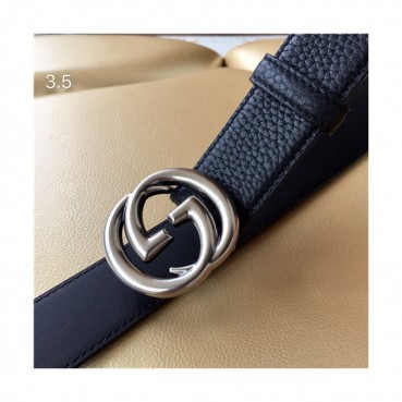 Gucci 2021 Men's Leather Belt,3.5cm,GUBT0179 - 구찌 2021 남성용 레더 벨트,3.5cm,블랙