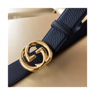 Gucci 2021 Men's Leather Belt,3.5cm,GUBT0175 - 구찌 2021 남성용 레더 벨트,3.5cm,블랙