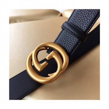 Gucci 2021 Men's Leather Belt,4.0cm,GUBT0172 - 구찌 2021 남성용 레더 벨트,4.0cm,블랙