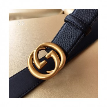 Gucci 2021 Men's Leather Belt,3.5cm,GUBT0171 - 구찌 2021 남성용 레더 벨트,3.5cm,블랙
