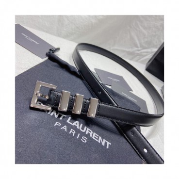 Saint Laurent 2021 Women's Leather Belt,2.0cm,YSLBT0034 - 입생로랑 2021 여성용 레더 벨트,2.0cm,블랙
