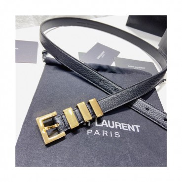 Saint Laurent 2021 Women's Leather Belt,2.0cm,YSLBT0033 - 입생로랑 2021 여성용 레더 벨트,2.0cm,블랙