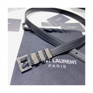 Saint Laurent 2021 Women's Leather Belt,2.0cm,YSLBT0032 - 입생로랑 2021 여성용 레더 벨트,2.0cm,블랙