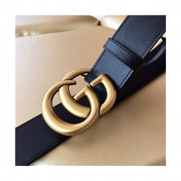 Gucci 2021 Men's Leather Belt,4.0cm,GUBT0168 - 구찌 2021 남성용 레더 벨트,4.0cm,블랙