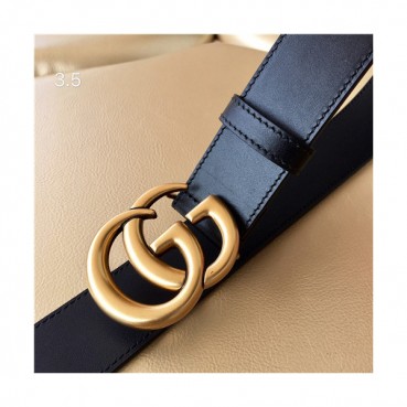 Gucci 2021 Men's Leather Belt,3.5cm,GUBT0167 - 구찌 2021 남성용 레더 벨트,3.5cm,블랙