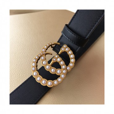 Gucci 2021 Women's Leather Belt,3.0cm,GUBT0162 - 구찌 2021 여성용 레더 벨트,3.0CM,블랙