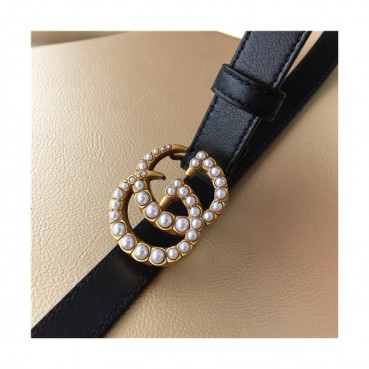 Gucci 2021 Women's Leather Belt,2.0cm,GUBT0161 - 구찌 2021 여성용 레더 벨트,2.0CM,블랙