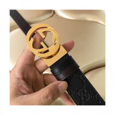 Gucci 2021 Men's Leather Belt,3.7cm,GUBT0158 - 구찌 2021 남성용 레더 벨트,3.7cm,블랙