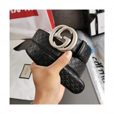 Gucci 2021 Men's Leather Belt,4.0cm,GUBT0156 - 구찌 2021 남성용 레더 벨트,4.0cm,블랙