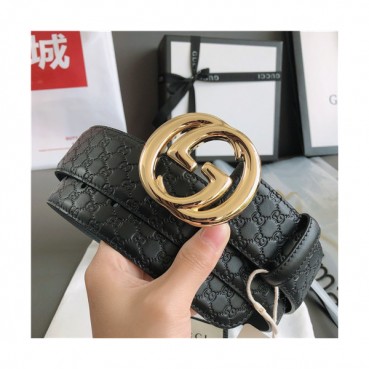 Gucci 2021 Men's Leather Belt,4.0cm,GUBT0154 - 구찌 2021 남성용 레더 벨트,4.0cm,블랙