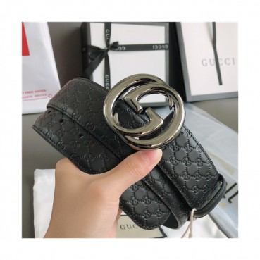 Gucci 2021 Men's Leather Belt,4.0cm,GUBT0153 - 구찌 2021 남성용 레더 벨트,4.0cm,블랙