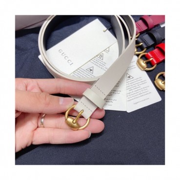 Gucci  2021 Women's Leather Belt,2.0cm,GUBT0147 - 구찌 2021 여성용 레더 벨트,2.0cm,화이트
