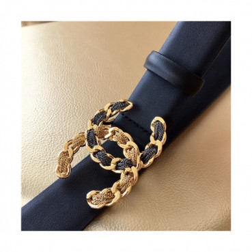 Chanel 2021 Women's Leather Belt,3.0cm,CHABT0162 - 샤넬 2021 여성용 레더 벨트,3.0cm,블랙