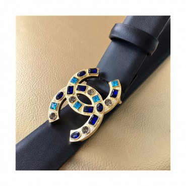 Chanel 2021 Women's Leather Belt,3.0cm,CHABT0161 - 샤넬 2021 여성용 레더 벨트,3.0cm,블랙