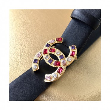 Chanel 2021 Women's Leather Belt,3.0cm,CHABT0160 - 샤넬 2021 여성용 레더 벨트,3.0cm,블랙