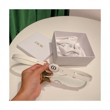 Dior 2021 Women's Leather Belt,1.5cm,DIOBT0059 - 디올 2021 여성용 레더 벨트,1.5cm,화이트