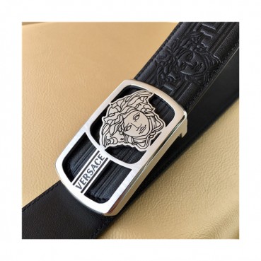 Versace 2021 Men's Leather Belt,3.8cm,VERBT0083 - 베르사체 2021 남성용 레더 벨트,3.8cm,블랙