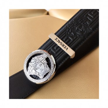Versace 2021 Men's Leather Belt,3.8cm,VERBT0081 - 베르사체 2021 남성용 레더 벨트,3.8cm,블랙