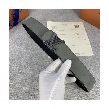 Louie Vuitton 2021 Men's Leather Belt,4.0cm,LOUBT0184 - 루이비통 2021 남성용 레더 벨트,4.0cm,그레이