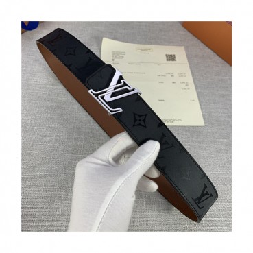 Louie Vuitton 2021 Men's Leather Belt,4.0cm,LOUBT0183 - 루이비통 2021 남성용 레더 벨트,4.0cm,블랙