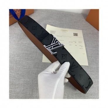 Louie Vuitton 2021 Men's Leather Belt,4.0cm,LOUBT0182 - 루이비통 2021 남성용 레더 벨트,4.0cm,블랙