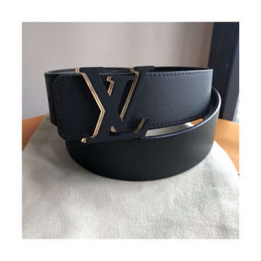 Louie Vuitton 2021 Men's Leather Belt,4.0cm,LOUBT0180 - 루이비통 2021 남성용 레더 벨트,4.0cm,블랙