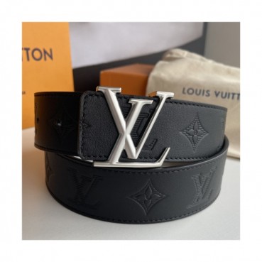 Louie Vuitton 2021 Men's Leather Belt,4.0cm,LOUBT0178 - 루이비통 2021 남성용 레더 벨트,4.0cm,블랙