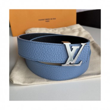 Louis Vuitton 2021 Men's Leather Belt,3.0cm,LOUBT0177 - 루이비통 2021 남성용 레더 벨트,3.0cm,블루