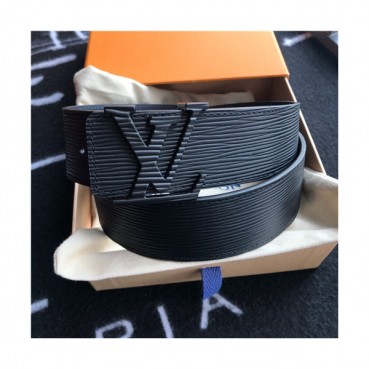 Louis Vuitton 2021 Men's Leather Belt,4.0cm,LOUBT0176 - 루이비통 2021 남성용 레더 벨트,4.0cm,블랙