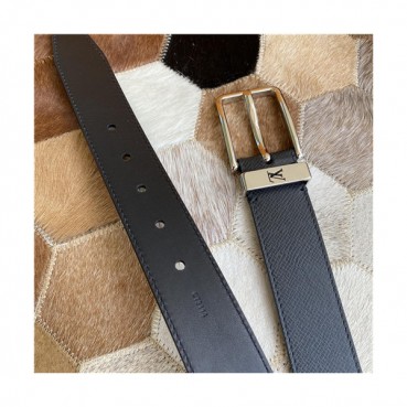 Louis Vuitton 2021 Men's Leather Belt,3.5cm,LOUBT0173 - 루이비통 2021 남성용 레더 벨트,3.5cm,블랙