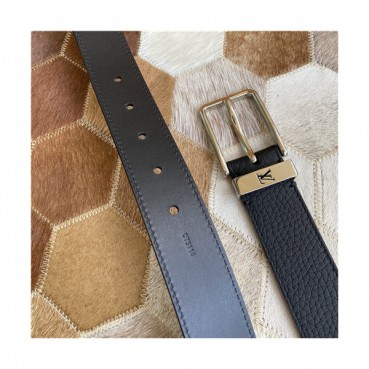 Louis Vuitton 2021 Men's Leather Belt,3.5cm,LOUBT0172 - 루이비통 2021 남성용 레더 벨트,3.5cm,블랙
