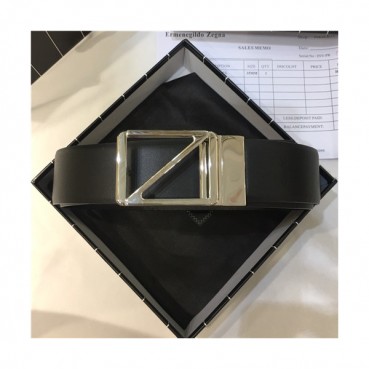 Ermenegildo Zegna 2021 Men's Leather Belt,4.0cm - 제냐 2021 남성용 레더 벨트,4.0cm,EZBT0004,블랙