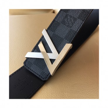 [매장판]Louis Vuitton 2021 Men's Leather Belt,3.5cm - 루입비통 2021 남성용 레더 벨트,3.5cm,LOUBT0170,블랙