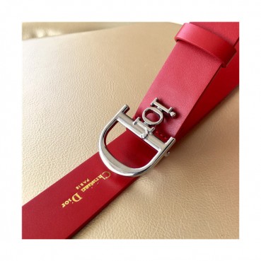 Dior 2021 Women's Leather Belt,3.5cm - 디올 2021 여성용 레더 벨트,3.5cm,DIOBT0053,레드