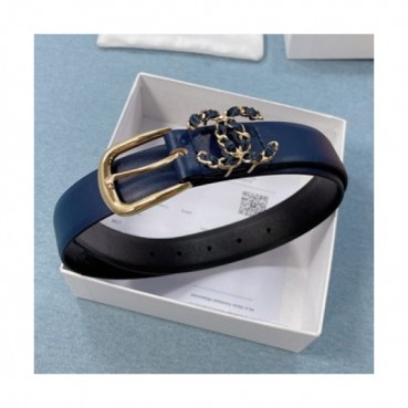 Chanel 2021 Women's Leather Belt,3.0cm - 샤넬 2021 여성용 레더 벨트,3.0cm,CHABT0151,네이비