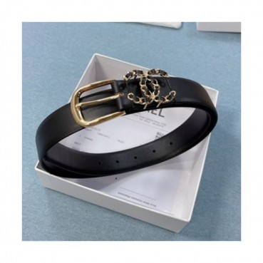 Chanel 2021 Women's Leather Belt,3.0cm - 샤넬 2021 여성용 레더 벨트,3.0cm,CHABT0149,블랙