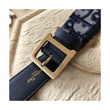 Dior 2021 Men's Leather Belt,3.5cm - 디올 2021 남성용 레더 벨트,3.5cm,DIOBT0049,네이비